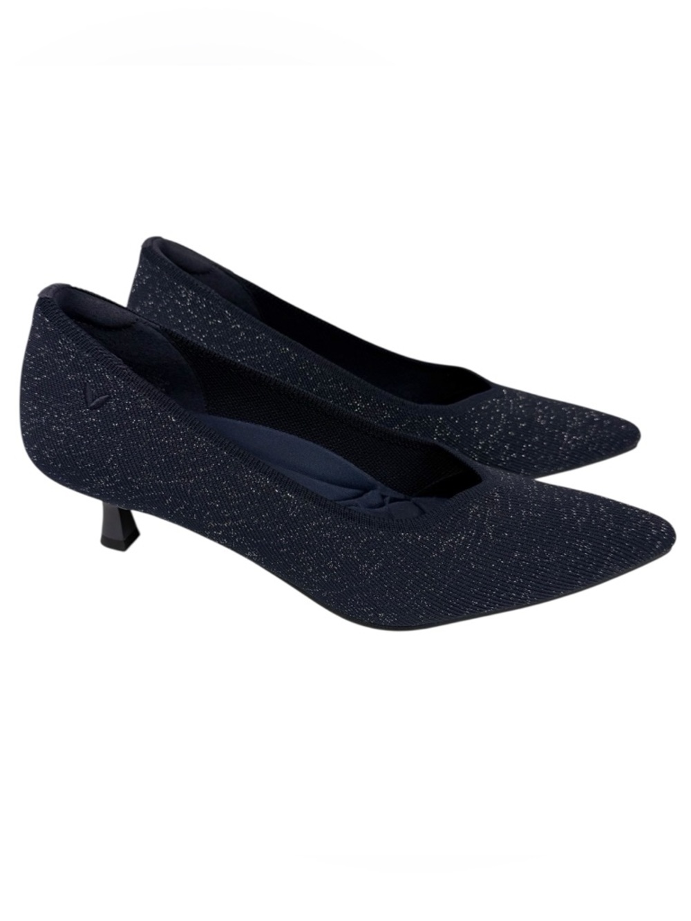 Vivaia Scarlett Pointed Toe Kitten Heel Navy Blue Shimmer Size 9/40‎